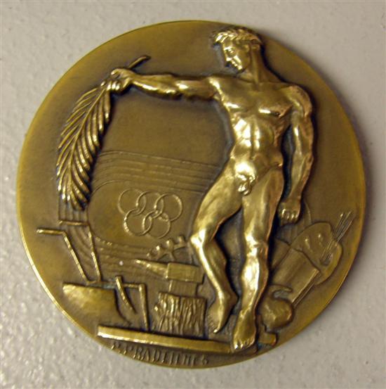 Appraisal: Bronze Olympic related medallion the reverse inscribed Jeunesse et sports