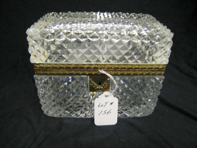 Appraisal: French Cut Crystal Dresser Box diamond design attributed to Baccarat