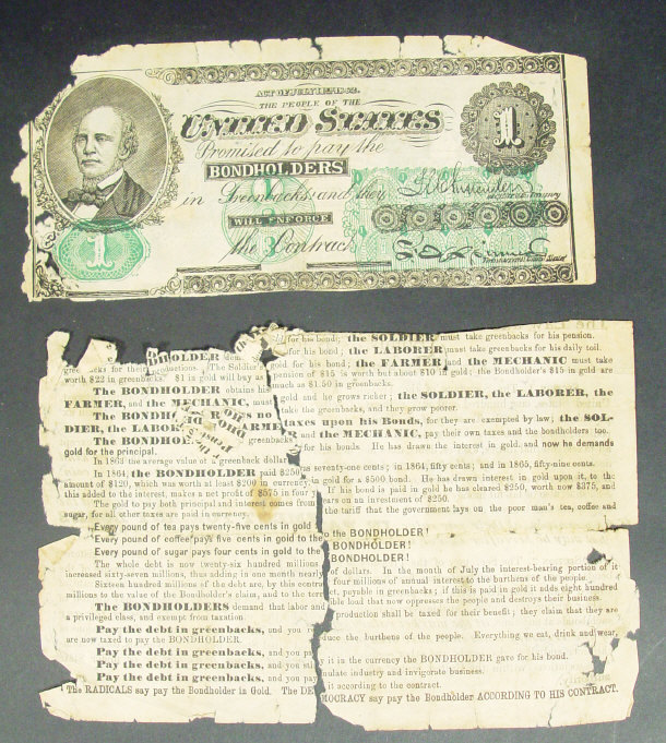 Appraisal: United States one dollar bondholder's note together with two dollar