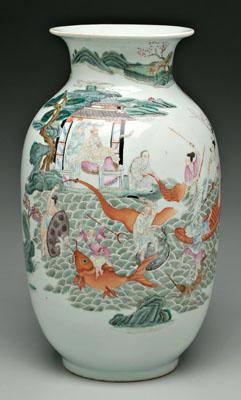 Appraisal: Chinese famille rose vase two figures in a lakeside pavilion