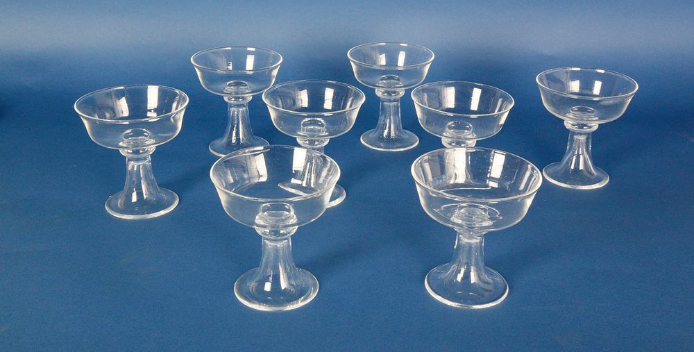 Appraisal: Set of Signed Steuben Clear Crystal Champagne Glasses Set of