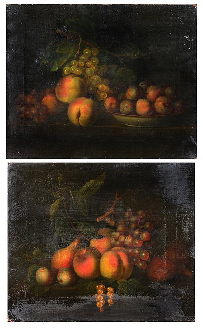 Appraisal: ATTRIBUTED TO CHARLES LEWIS - A pair of still lifes