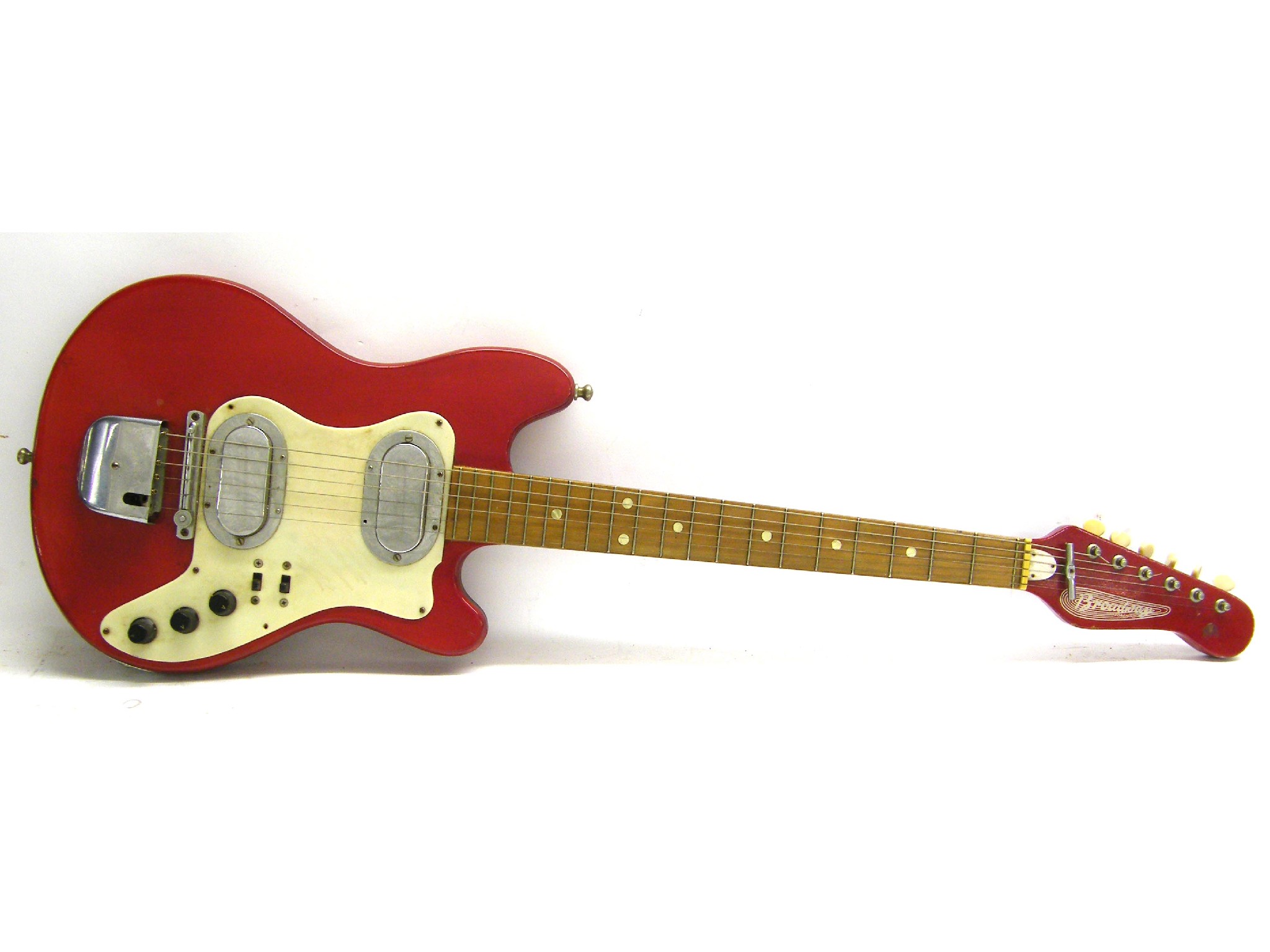 Appraisal: Broadway electric guitar circa s red finish with general wear