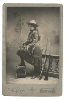 Appraisal: Cabinet Card Photo of Nebraska Nell Sharpshooter Newark N J