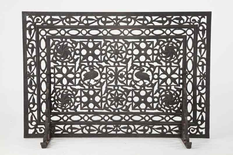 Appraisal: Italian Baroque Style Pierced Fire Screenlate th century reticulated pattern