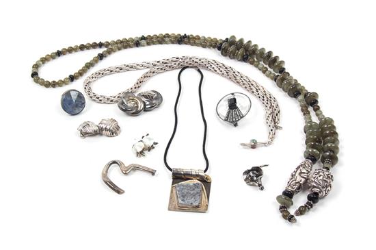 Appraisal: Sale Lot An Assortment of Silvertone Jewelry consisting of a