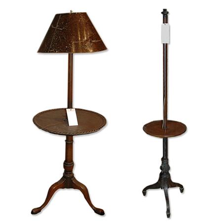 Appraisal: Two Georgian Style Mahogany Lamps Estimate nbsp nbsp nbsp -