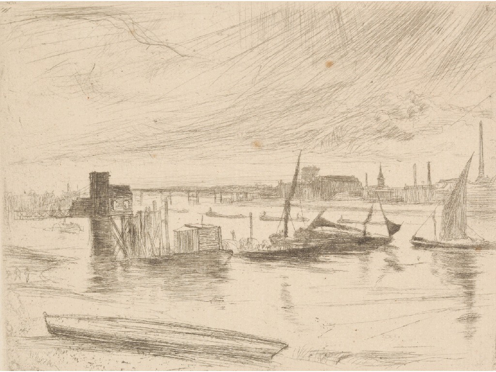 Appraisal: JAMES ABBOTT MCNEILL WHISTLER Cadogan Pier Battersea Early Morn titled