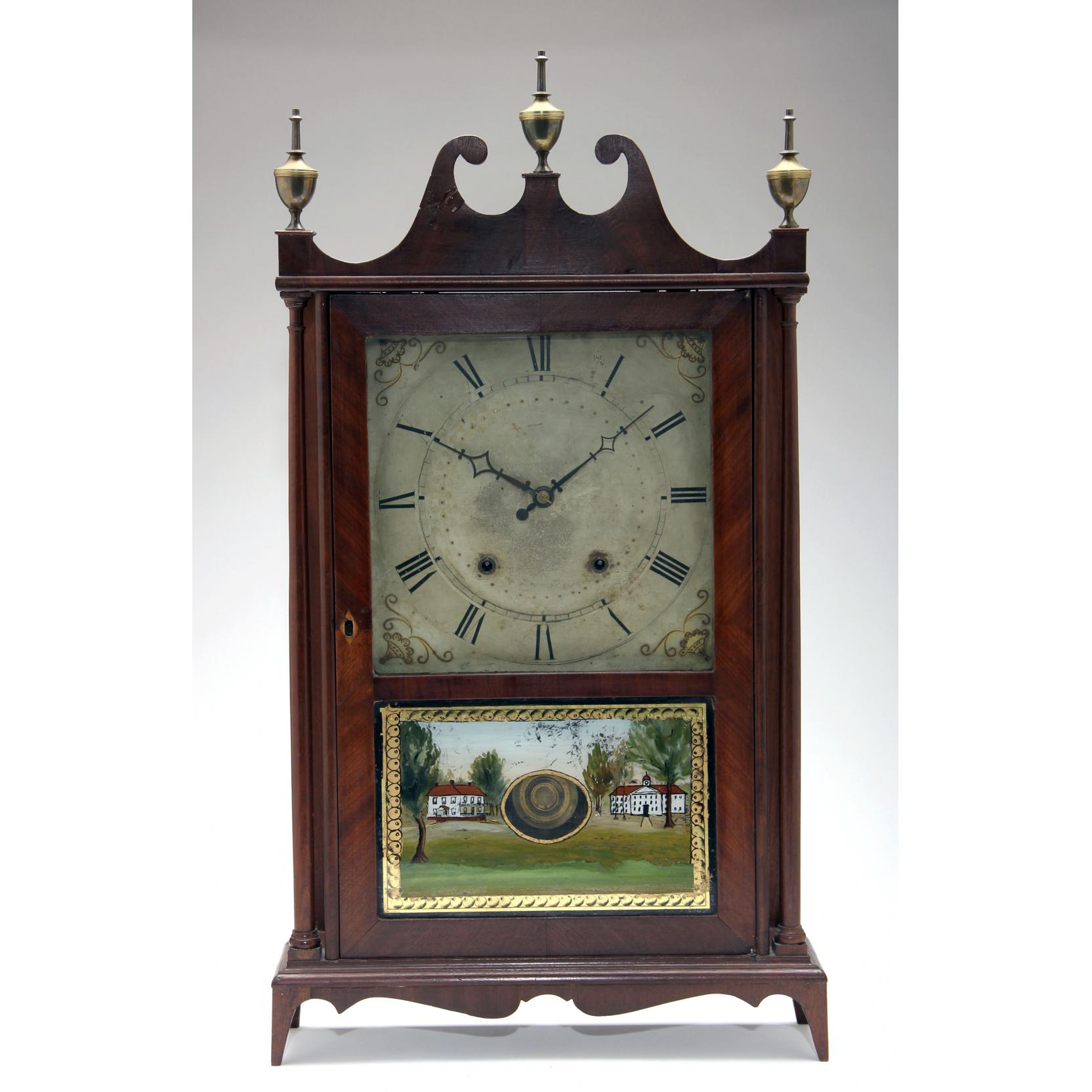 Appraisal: Eli Terry Pillar and Scroll Mantel Clock early th century