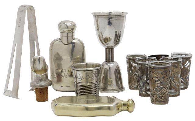 Appraisal: lot of Vintage sterling and silverplate barware including Poole sterling