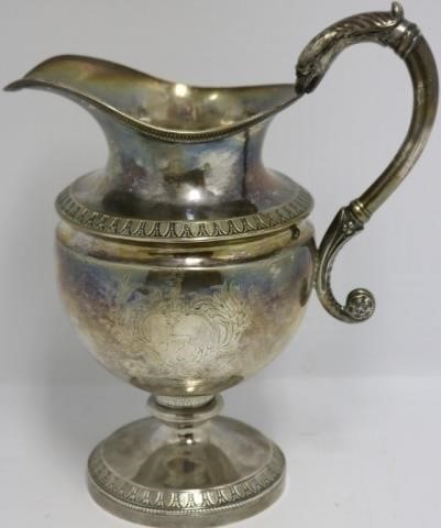 Appraisal: EARLY TH C COIN SILVER PITCHER BY A P RASCH