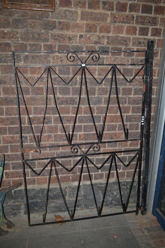 Appraisal: A 'S DECORATIVE WROUGHT IRON GATE A 'S DECORATIVE WROUGHT