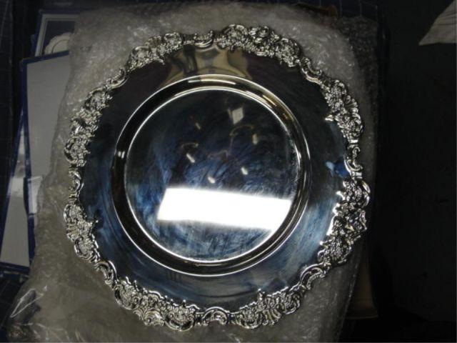 Appraisal: Set of Wallace Grand Baroque Silver Plate Chargers From an