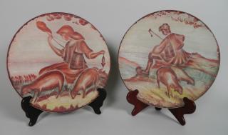 Appraisal: th c European pair of pottery plates th c European