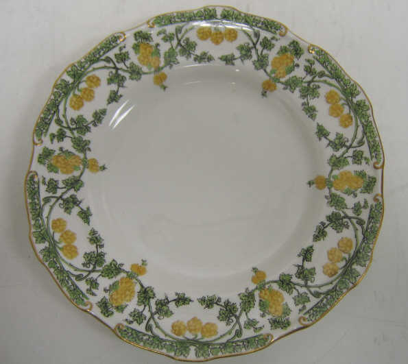 Appraisal: TWELVE ROYAL CROWN DERBY PORCELAIN PLATES Shaped gilt rims yellow