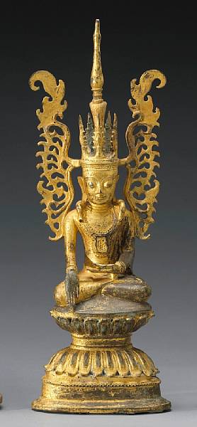 Appraisal: A Burmese gilt bronze figure of the Buddha Shan State