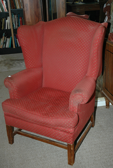 Appraisal: A SUBSTANTIAL GEORGE III STYLE WINGBACK ARMCHAIR