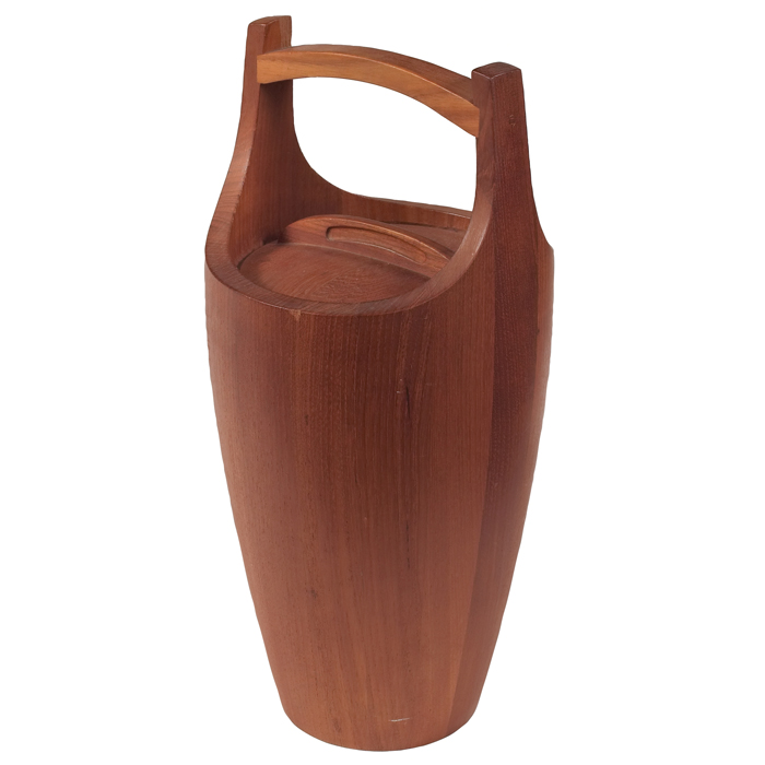 Appraisal: Jens Quistgaard ice bucket by Dansk Denmark teak black plastic