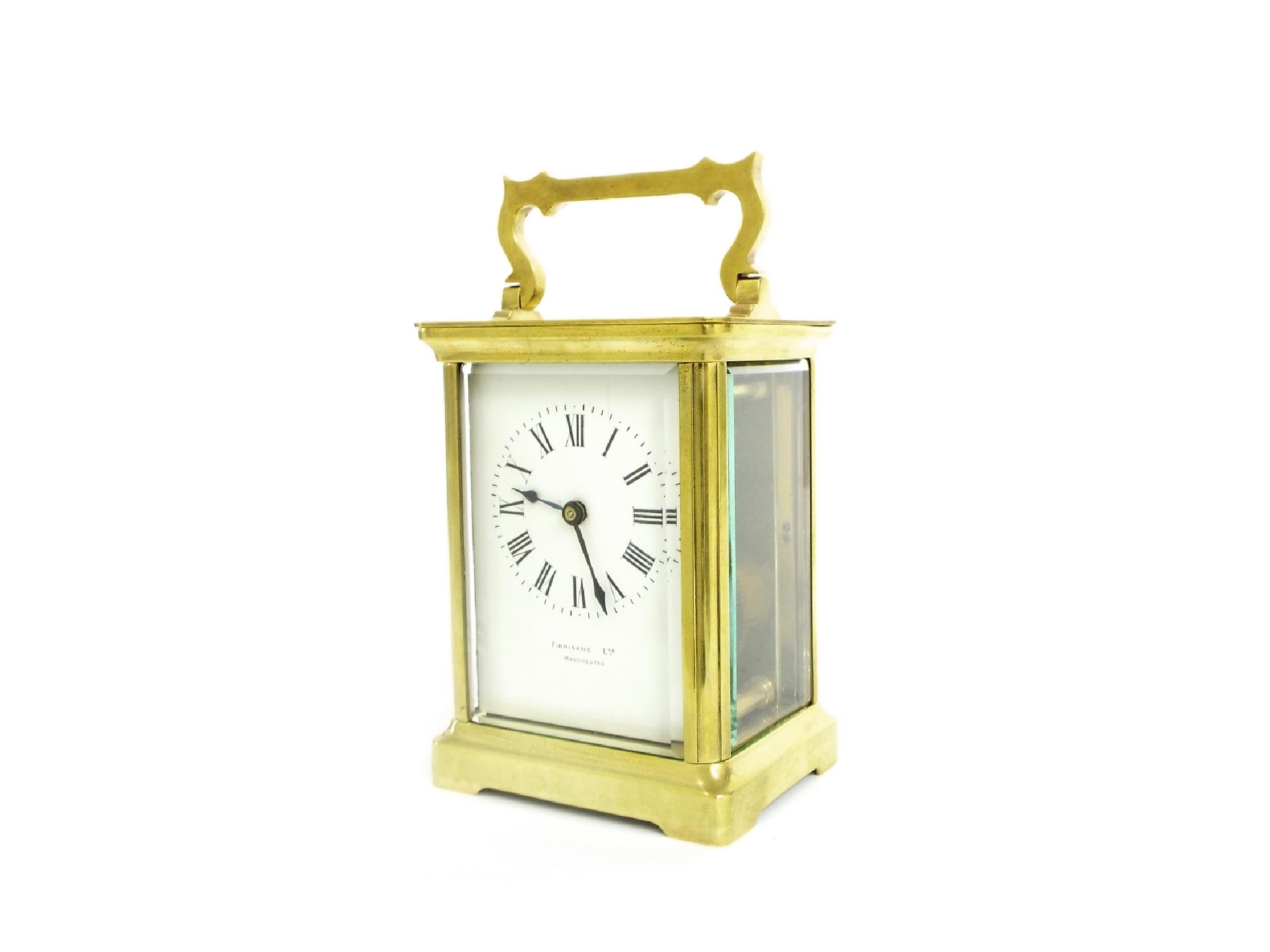 Appraisal: French carriage clock timepiece the dial signed Finnigans Limited Manchester