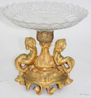 Appraisal: th Century French Gilt Bronze Cherub Centerpiece th Century French