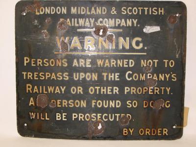 Appraisal: A London Midland and Scottish Railway Co enamelled tin sign