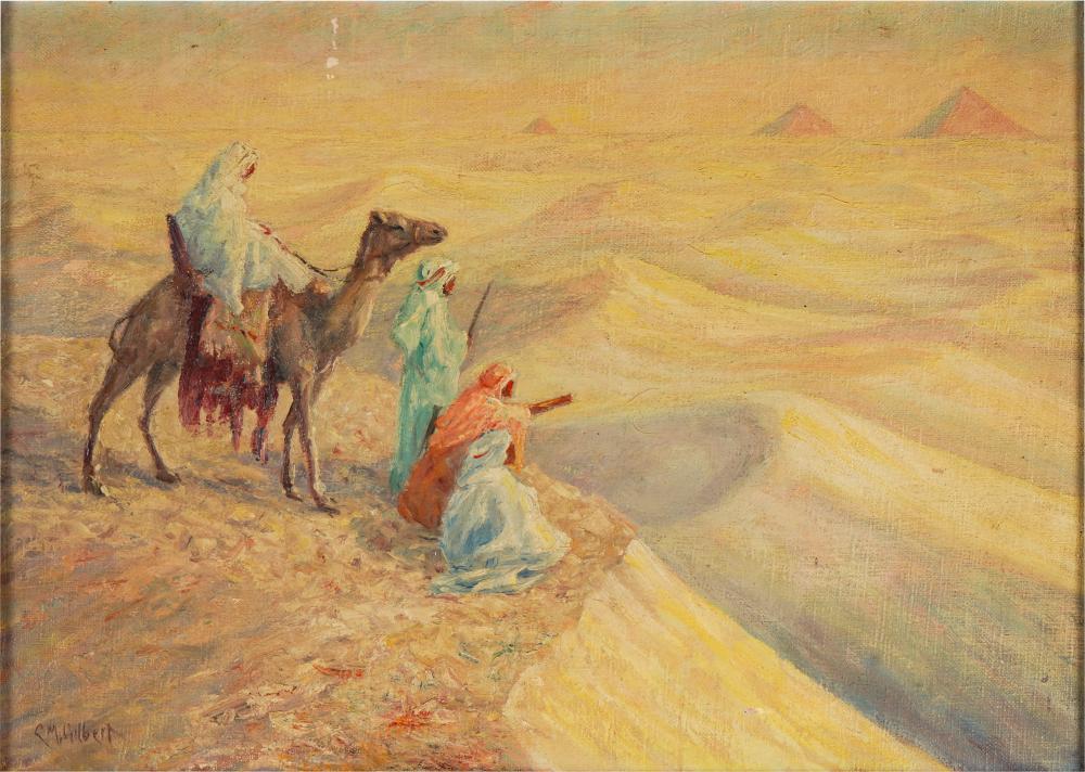 Appraisal: TH CENTURY ORIENTALIST SCENEoil on canvas signed C M Gilbert