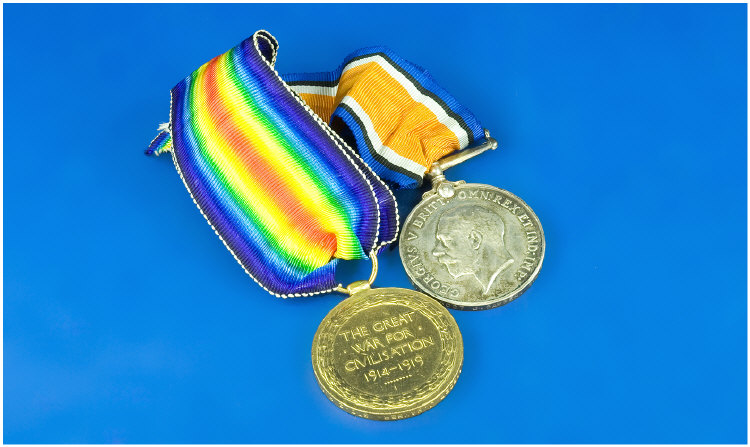 Appraisal: WWI Duo War Service and Victory Medals Both named to