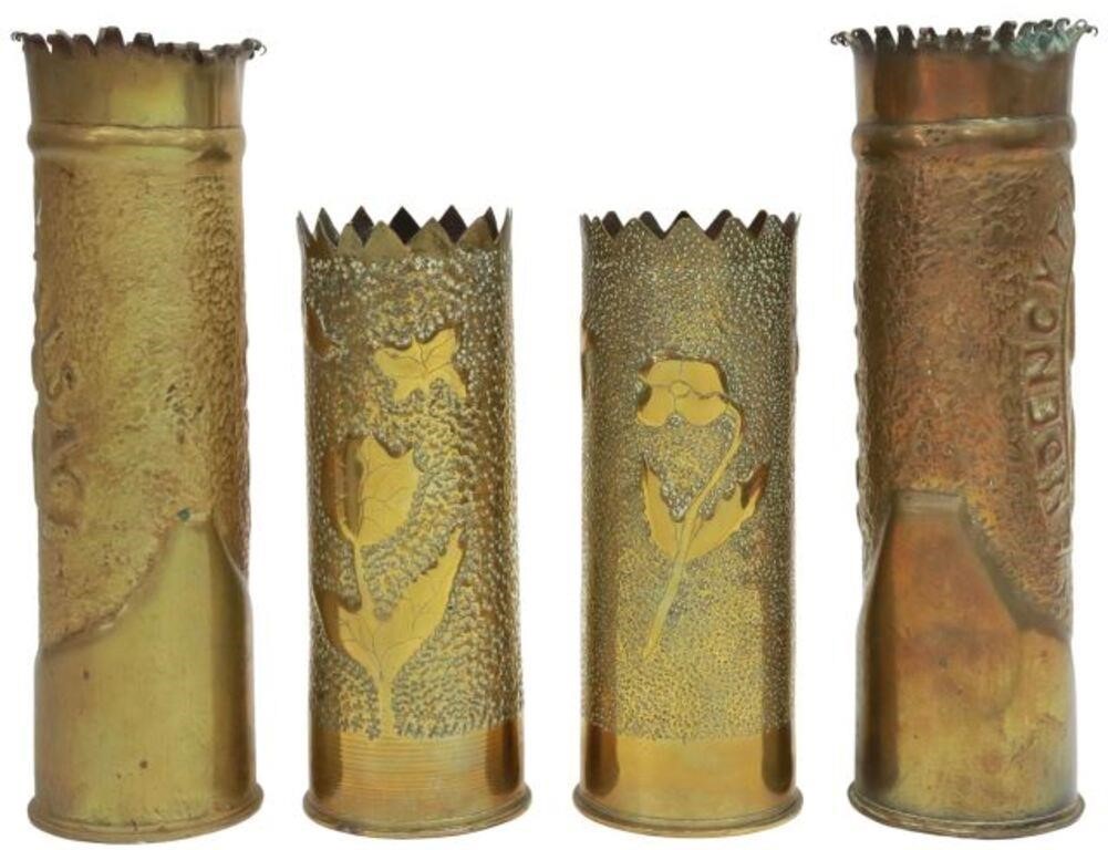 Appraisal: lot of French WWI-era trench art vases fashioned from artillery