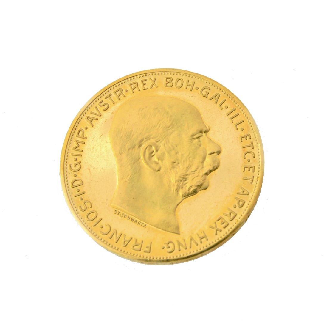 Appraisal: An Austria gold one hundred Corona Illustrated