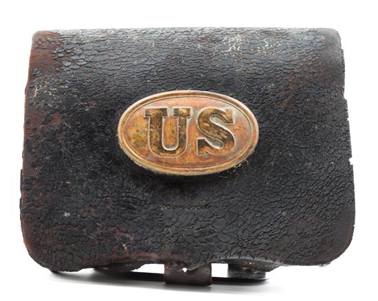 Appraisal: Sale Lot A Civil War Era Leather Cartridge Box having