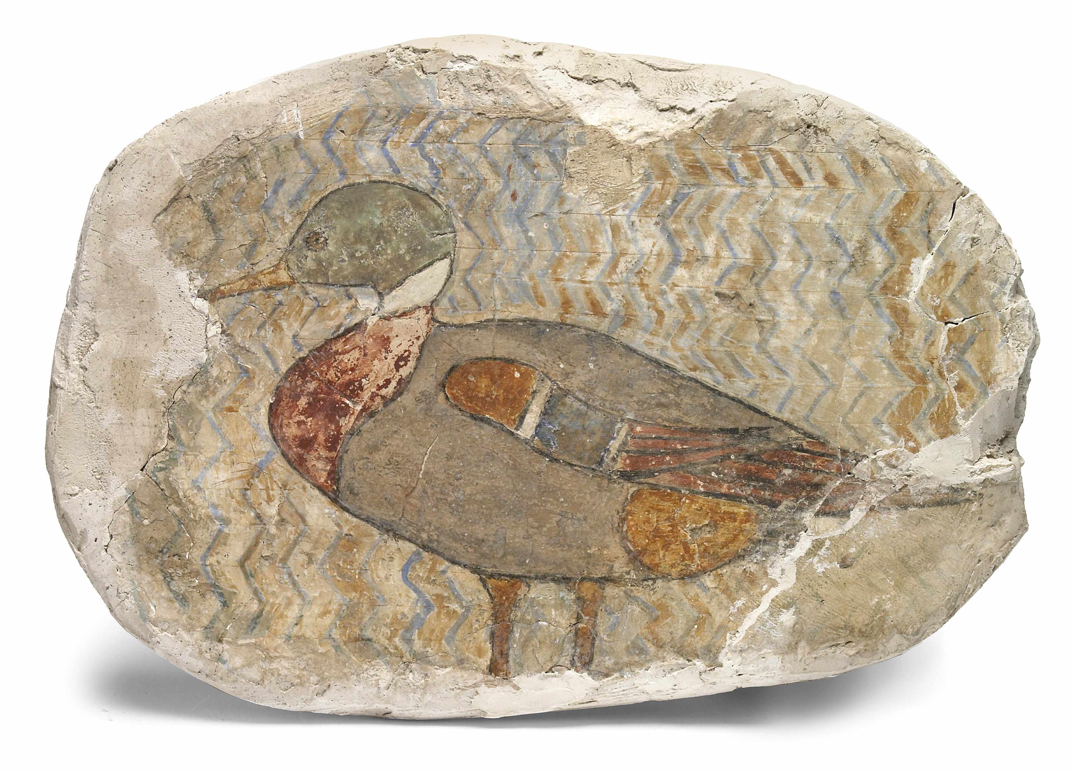 Appraisal: An Egyptian style fresco fragment after the antique Depicting a