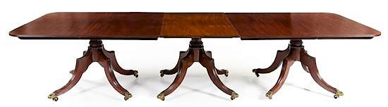 Appraisal: An Irish Regency Mahogany Convertible Dining Table Height x width