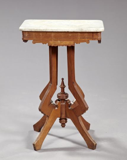 Appraisal: American Eastlake Walnut and Marble-Top Side Table fourth quarter th