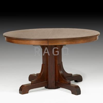 Appraisal: GUSTAV STICKLEY Dining table Eastwood NY ca Complete with four