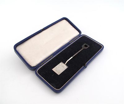 Appraisal: A silver and mixed metal presentation miniature spade by R