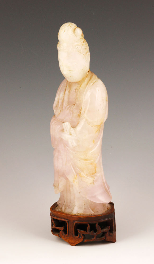 Appraisal: - Chinese Carved Quartz Figure Chinese figure carved quartz on