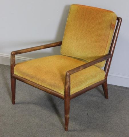 Appraisal: Midcentury T H Robsjohn-Gibbings Lounge Chair Slat back arm chair