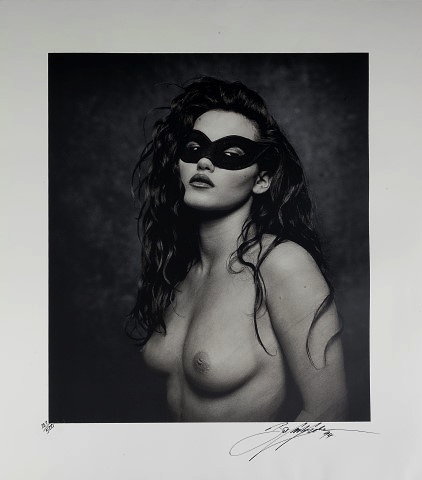 Appraisal: Bob Carlos-Clarke British - Nude with eye mask signed and