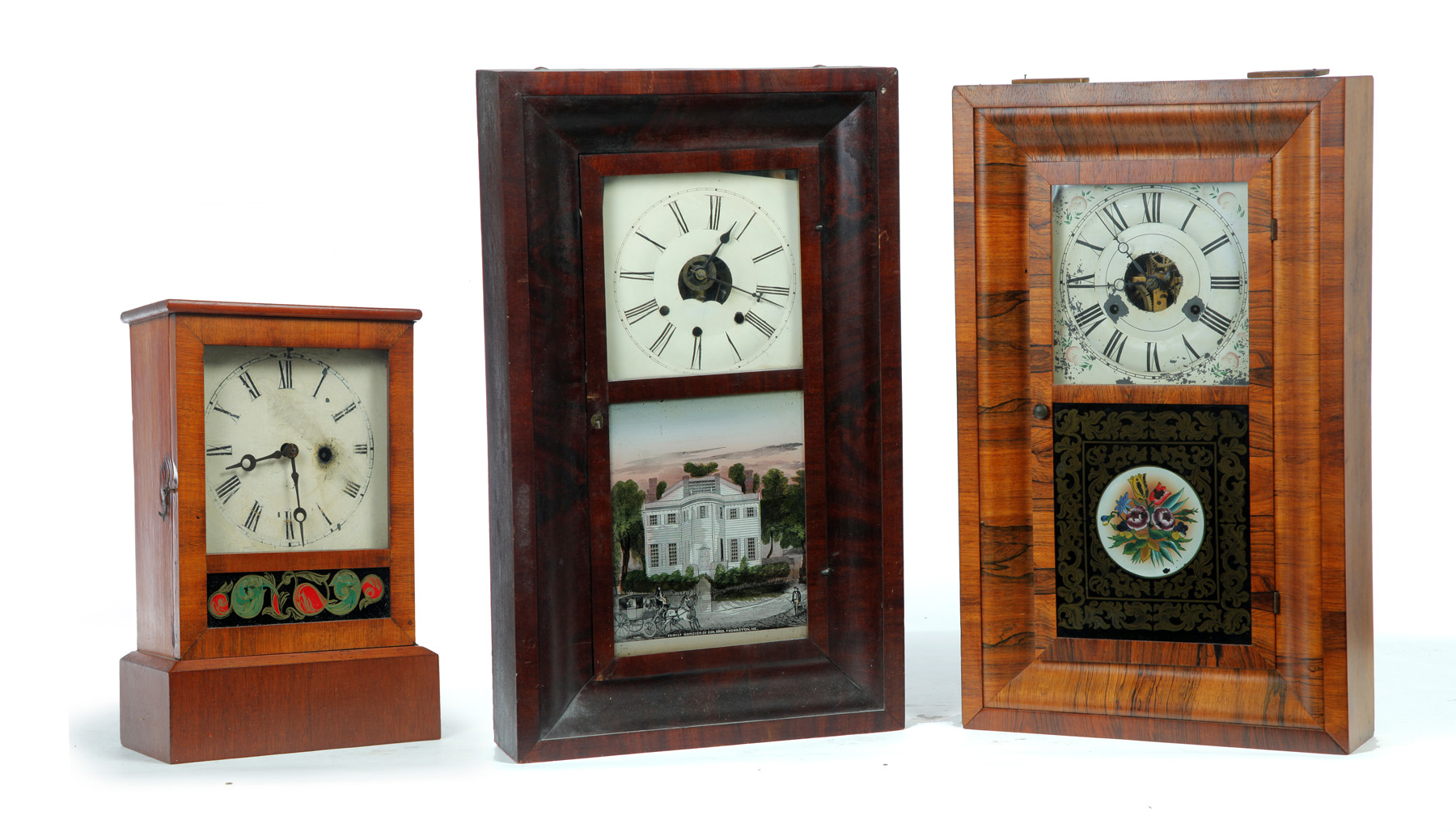 Appraisal: THREE AMERICAN CLOCKS Second half- th century Two ogee mantel