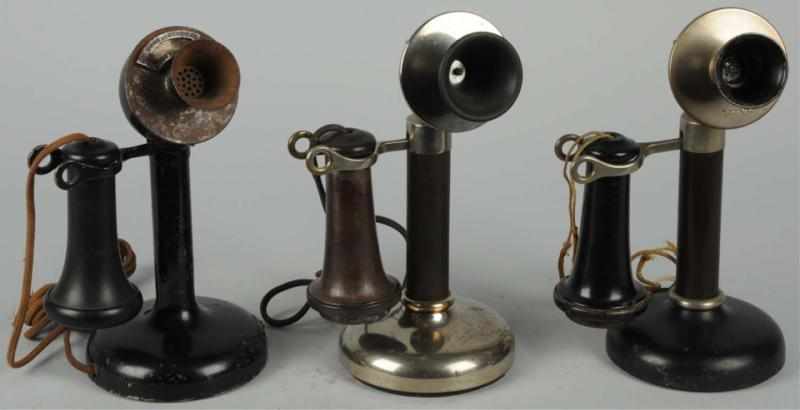 Appraisal: Lot of Dean Candlestick Telephones Circa first is nickeled brass