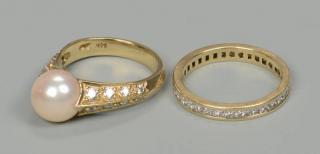 Appraisal: k Diamond Rings incl Eternity Band Two k diamond rings