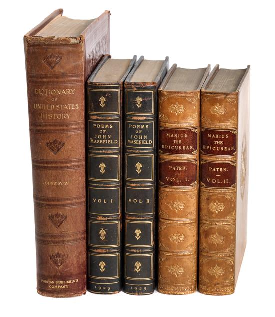 Appraisal: Sale Lot COLLECTION OF LEATHER BINDINGS books including Poems by