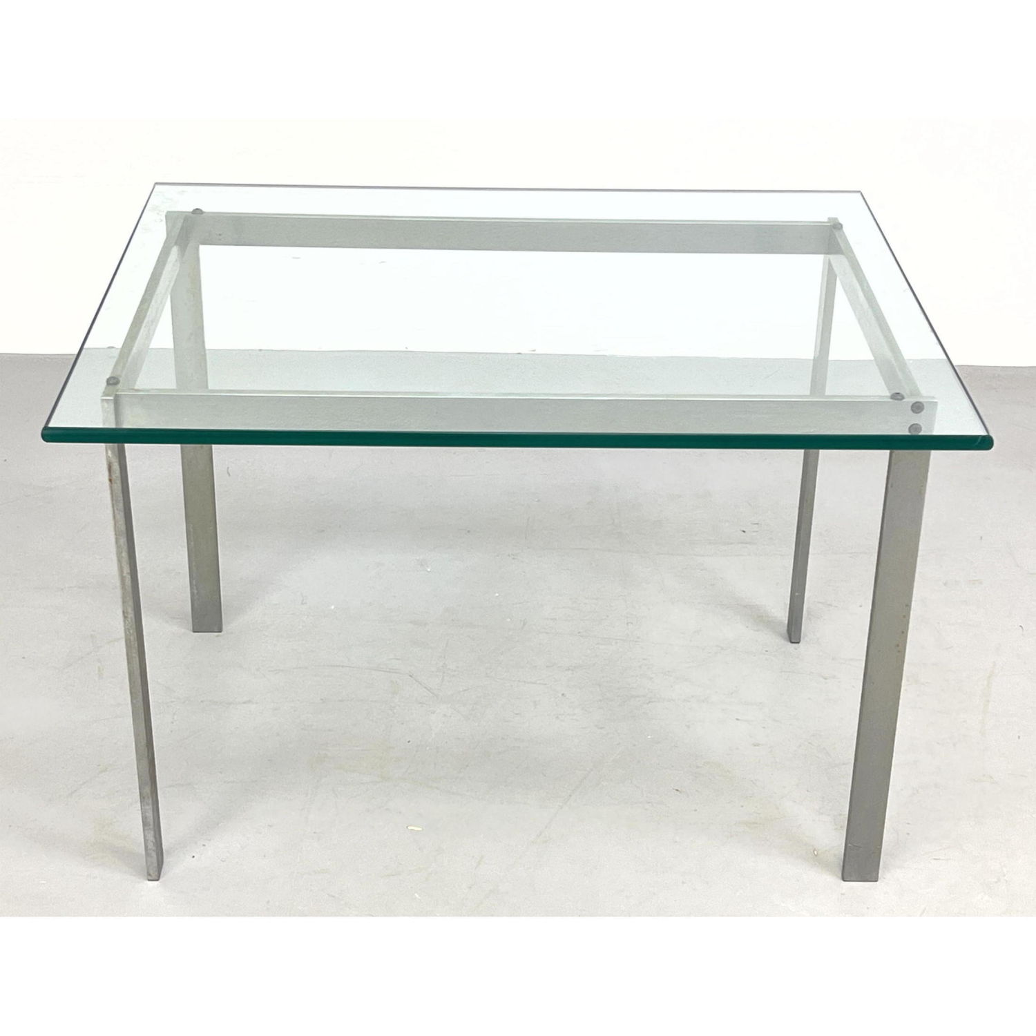 Appraisal: Preben Fabricius and Jorgen Kastholm Style Glass Top Table Dimensions