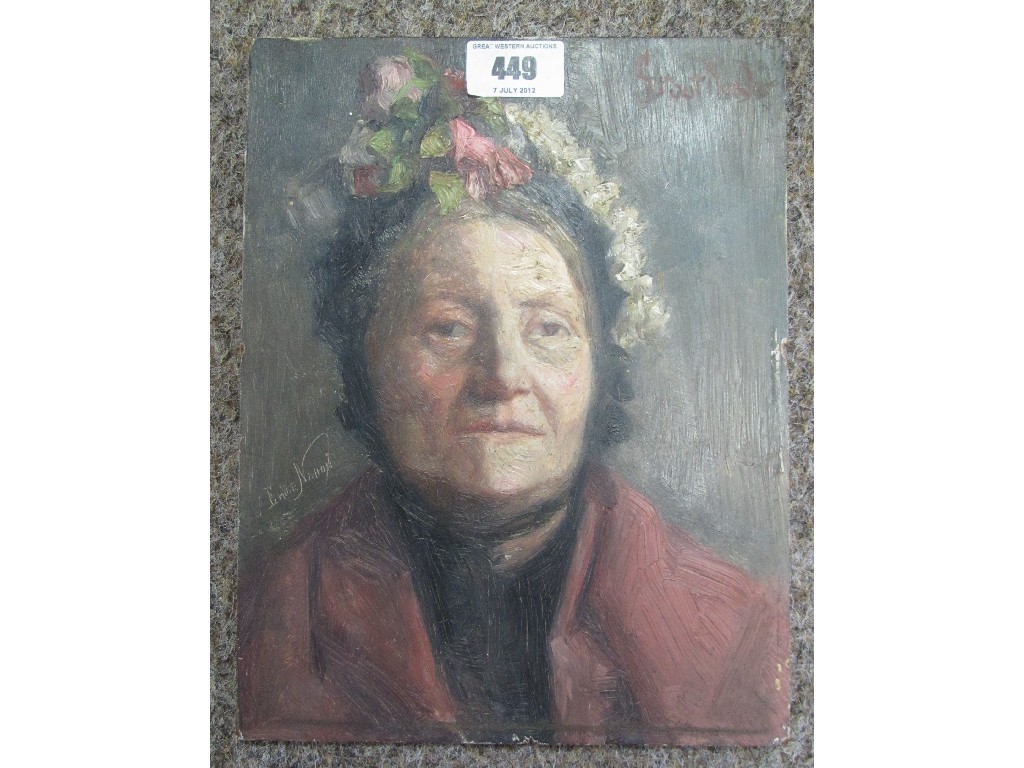 Appraisal: EMILE NAHON Oil on pastel portrait of an elderly lady