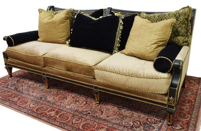 Appraisal: Large French style sofa Century Furniture Hickory North Carolina painted