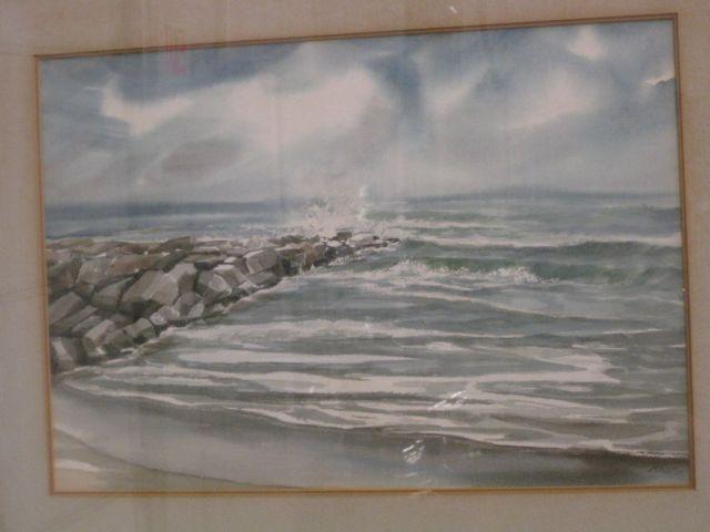 Appraisal: L Edward Klotz Watercolor of a Rocky Coastline listed artist