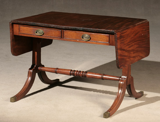 Appraisal: Regency Mahogany Drop-Leaf Sofa Table Early th Century Each end