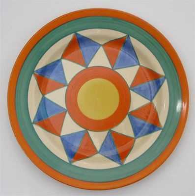 Appraisal: Original Bizarre' a large Clarice Cliff plate painted with a