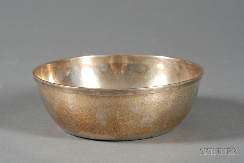 Appraisal: Arts Crafts Hammered Sterling Bowl The Merrill Shops New York