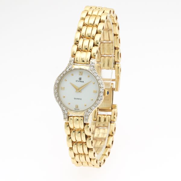 Appraisal: CYMA SWISS LADIES' K GOLD AND DIAMOND WATCH k gold